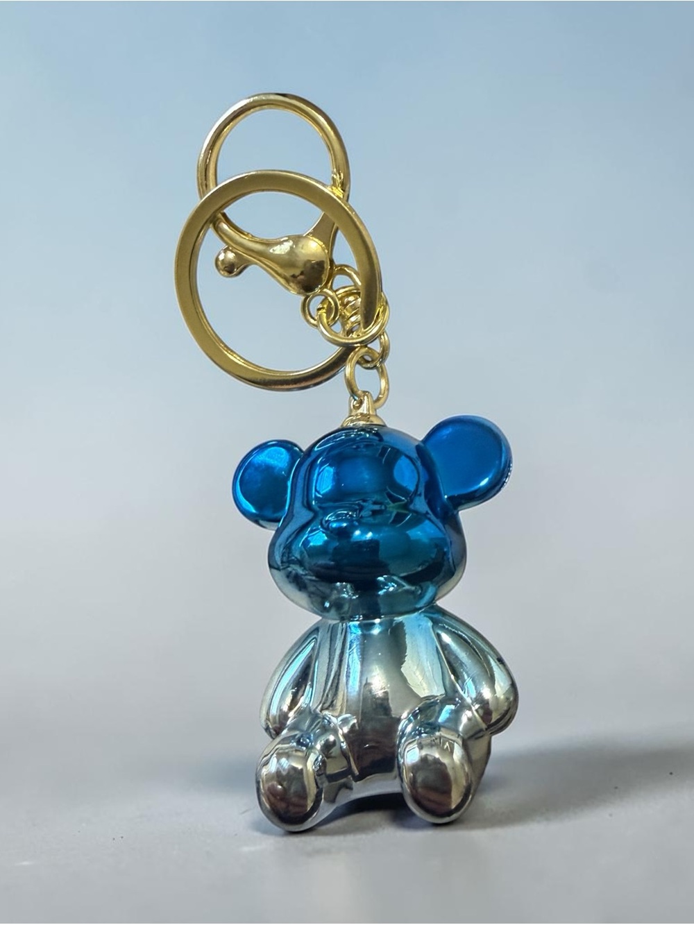 Bag charm Metalic Keychain with Gold Hardware
